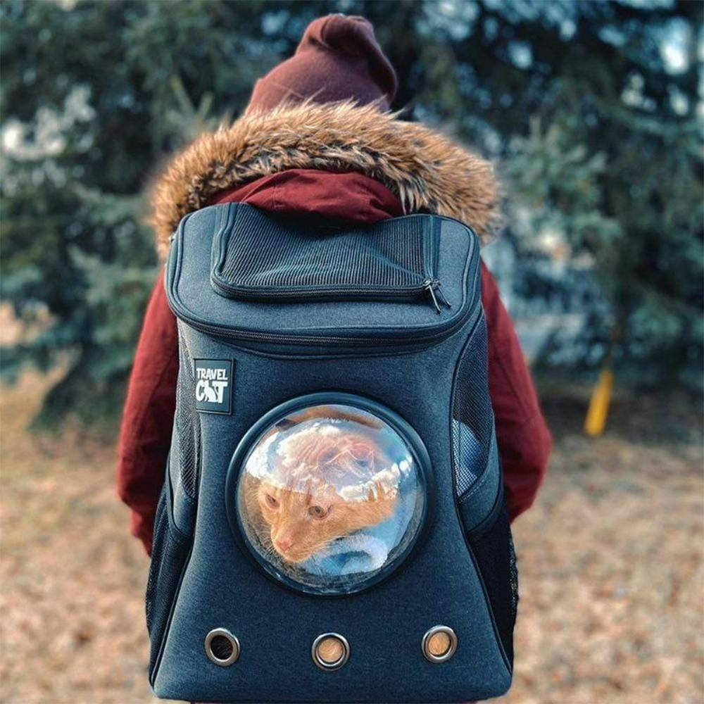 "The Fat Cat" Cat Backpack in Charcoal - For Larger Cats