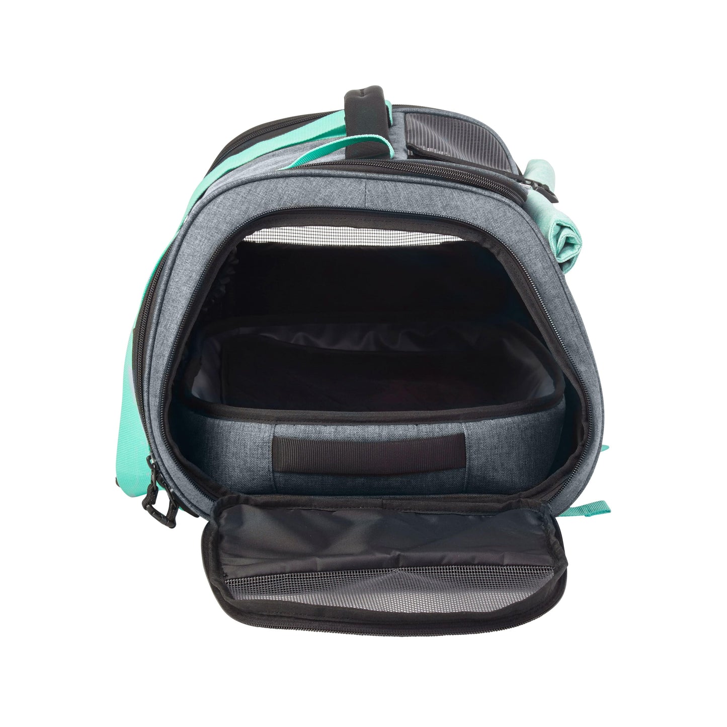 "The Transpurrter" Ultimate Calming Convertible Cat Carrier in Heather Grey and Teal
